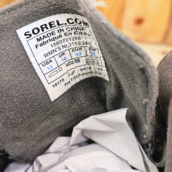 Sorel Toronto Waterproof Gray Lace-Up Wedge Boots Size 12 - Picture 5 of 6